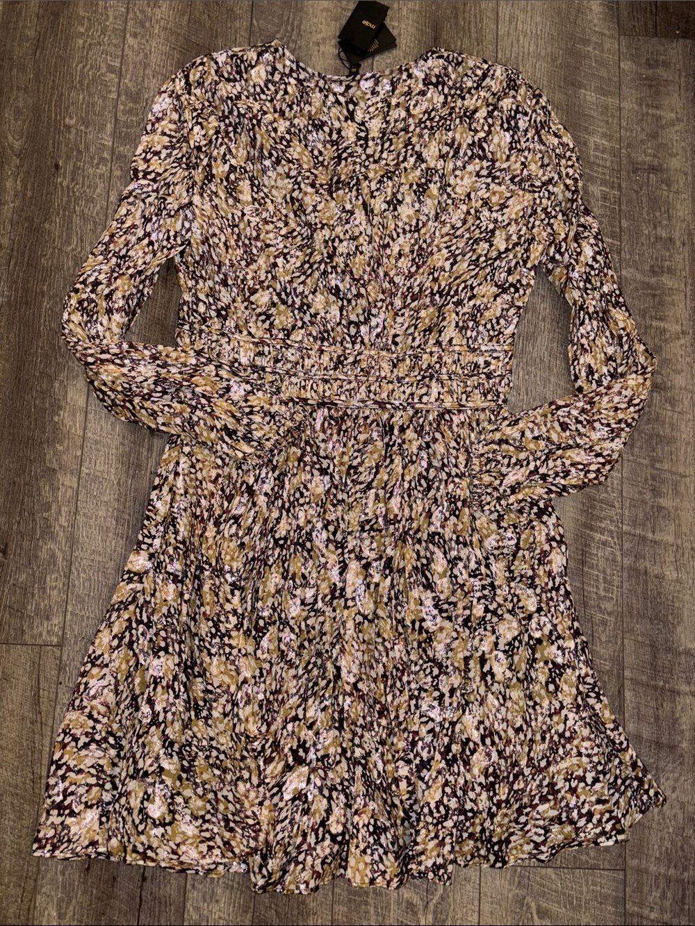Maje Metallic Fil Coupe Dress NWT - Picture 7 of 8